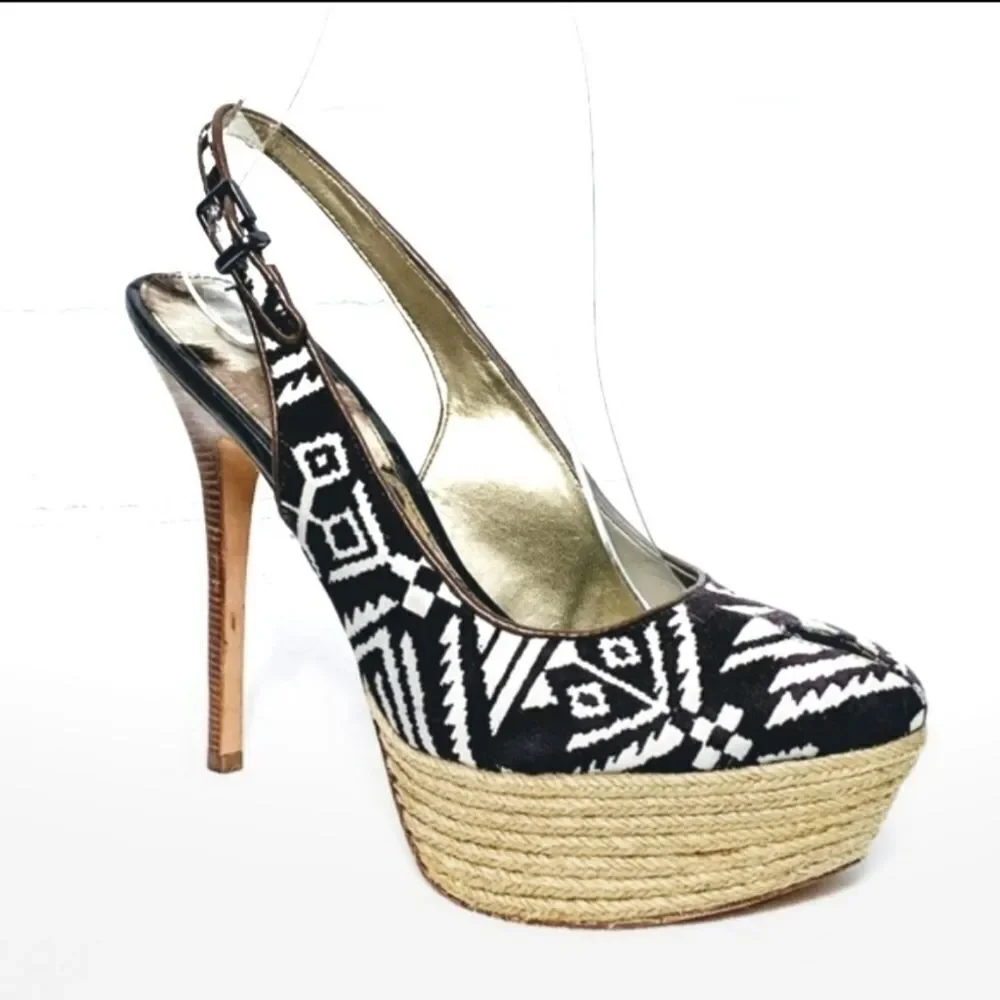 NWOB SAM EDELMAN Novato Aztec Tribal Heels 7